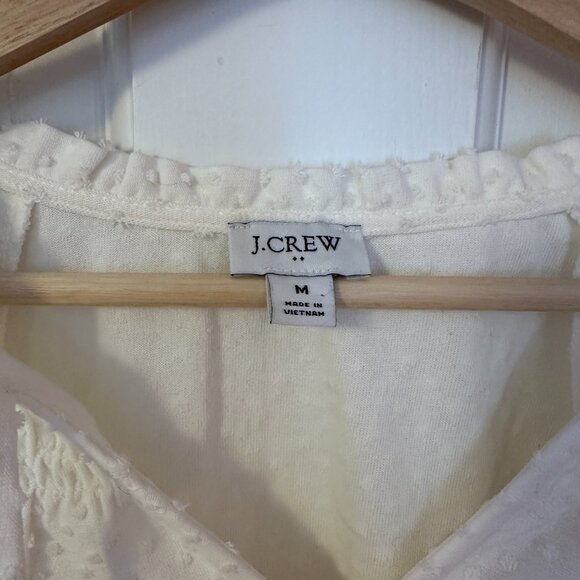 J. Crew Factory Clip Dot Smocked Neck Top - Picture 4 of 4